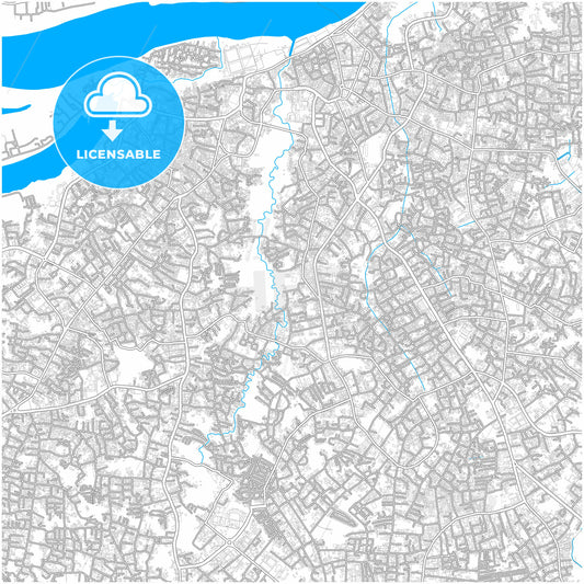 Jambi, Jambi, Indonesia, city map with high quality roads.