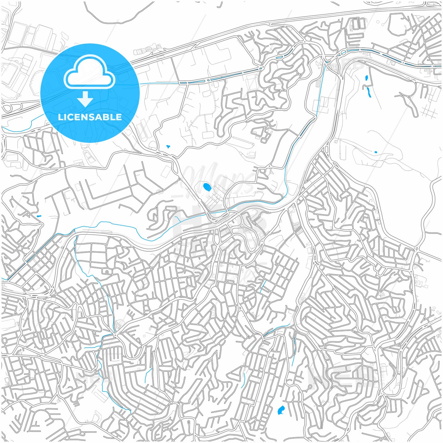 Jandira, Brazil, city map with high quality roads.