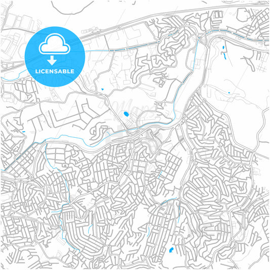 Jandira, Brazil, city map with high quality roads.