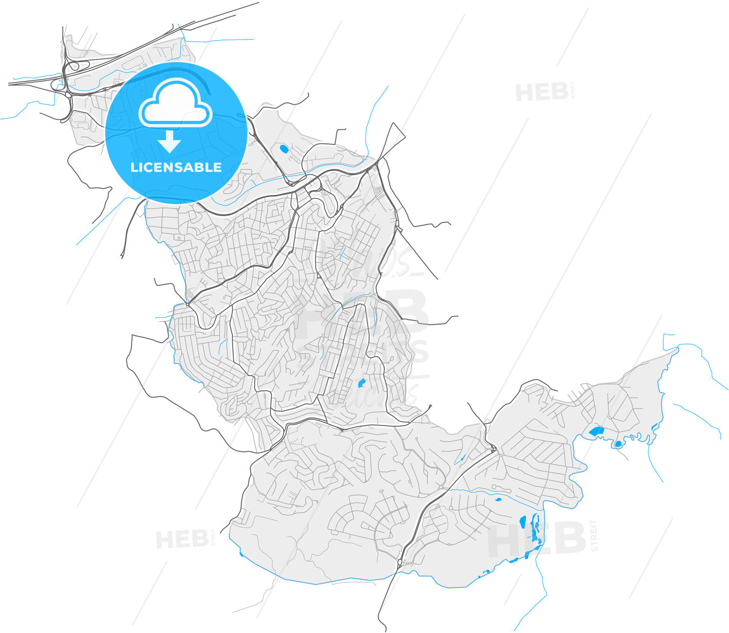 Jandira, Brazil, high quality vector map