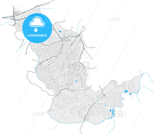 Jandira, Brazil, high quality vector map