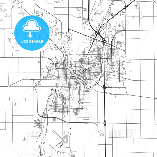 Janesville, Wisconsin - Area Map - Light