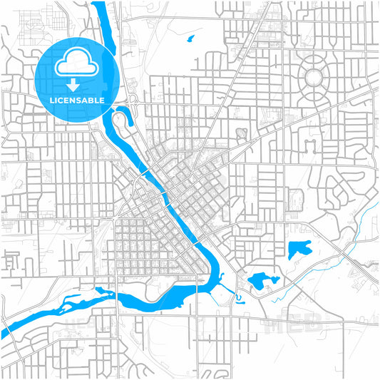 Janesville, Wisconsin, United States, city map with high quality roads.