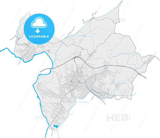 Japeri, Brazil, high quality vector map