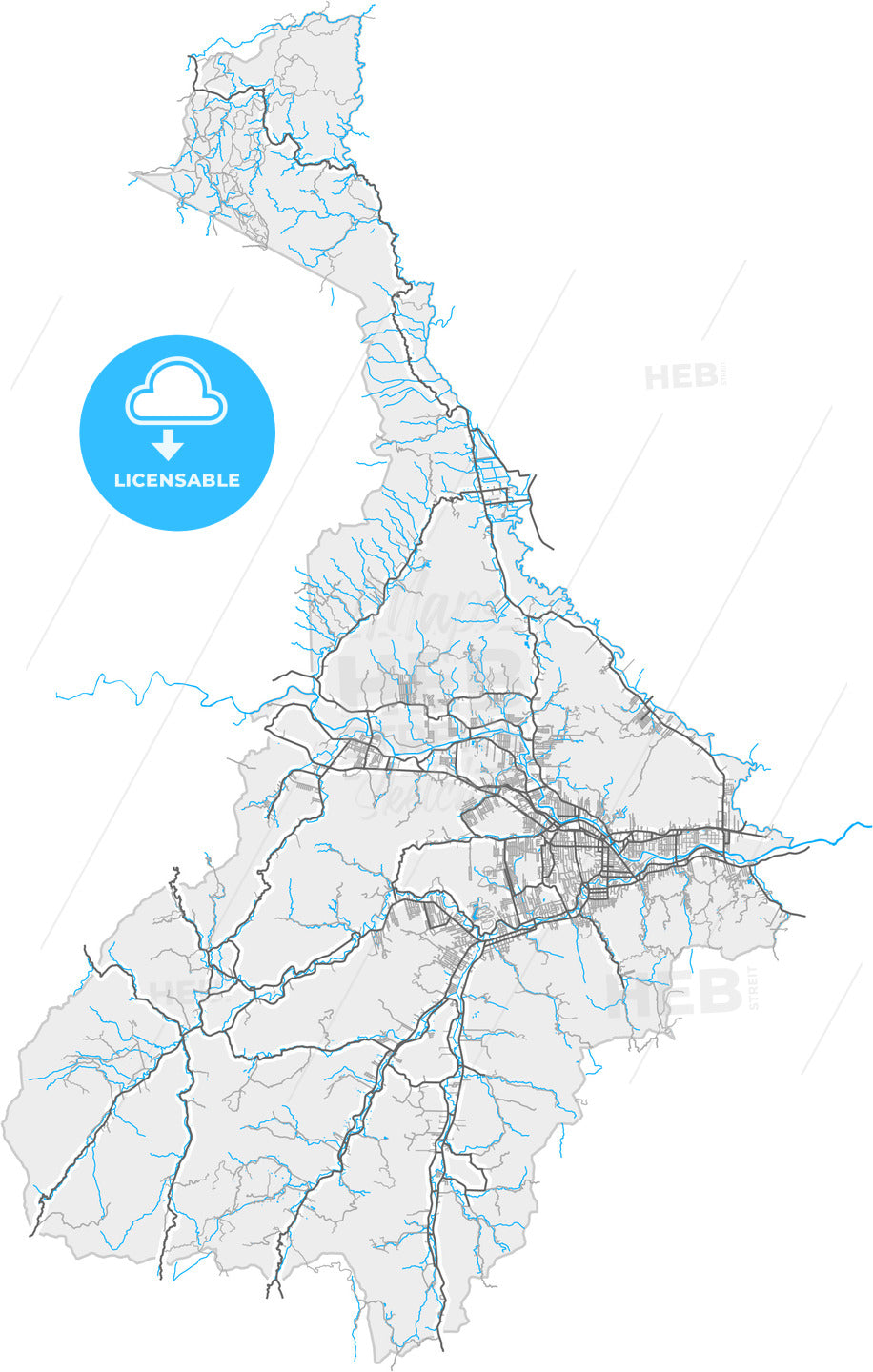 Jaragua do Sul, Brazil, high quality vector map