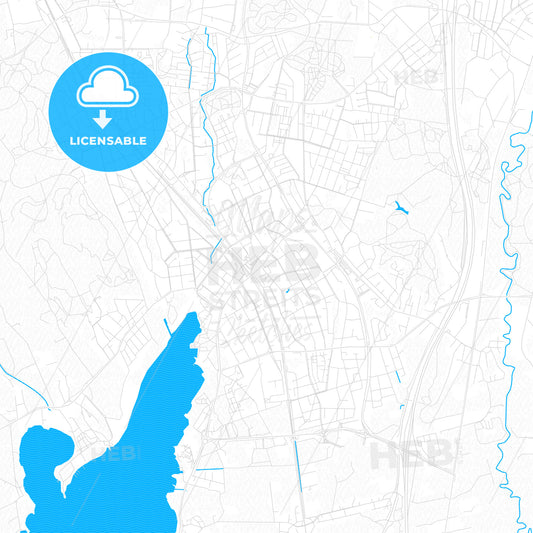 Järvenpää, Finland PDF vector map with water in focus