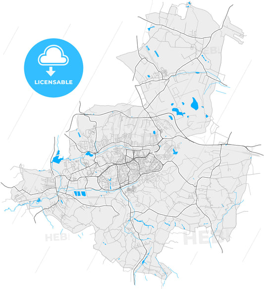 Jastrzębie Zdrój, Silesian, Poland, high quality vector map