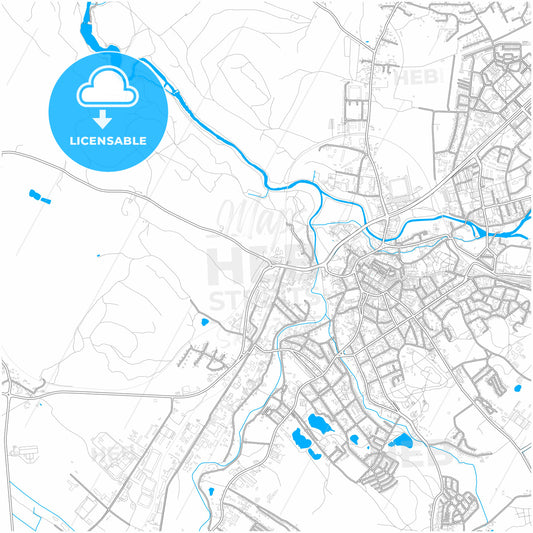 Jelenia Góra, Lower Silesian, Poland, city map with high quality roads.