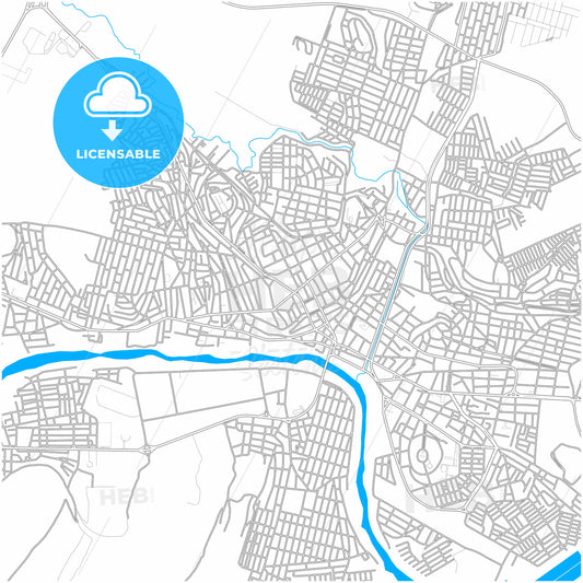 Jequie, Brazil, city map with high quality roads.