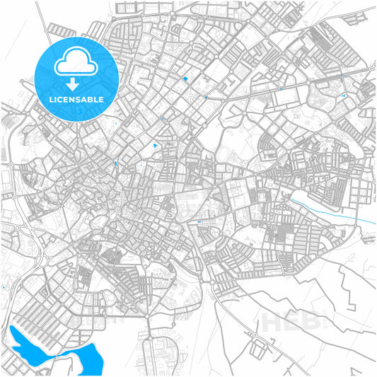 Jerez de la Frontera, Cádiz, Spain, city map with high quality roads.