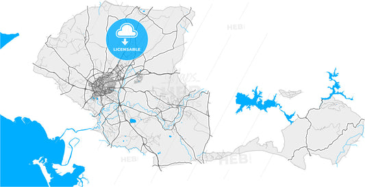 Jerez de la Frontera, Cádiz, Spain, high quality vector map