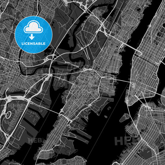 Jersey City, New Jersey - Area Map - Dark