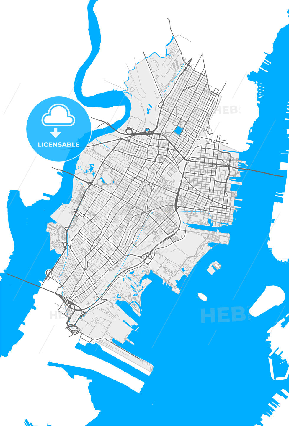 Jersey City, New Jersey, United States, high quality vector map