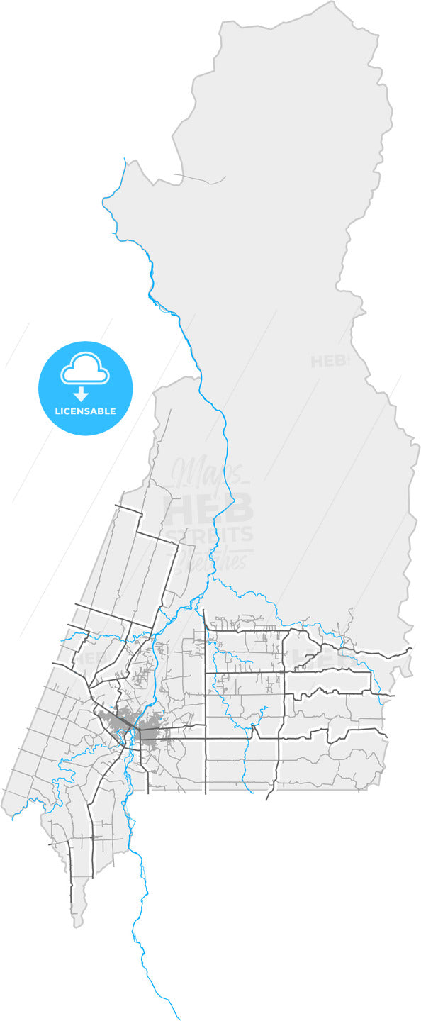 Ji Parana, Brazil, high quality vector map