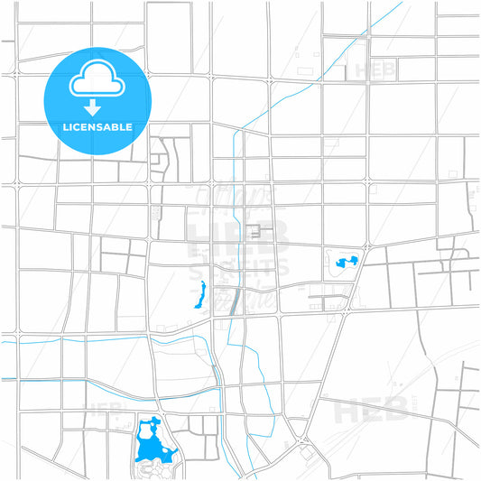 Jining, Shandong, China, city map with high quality roads.