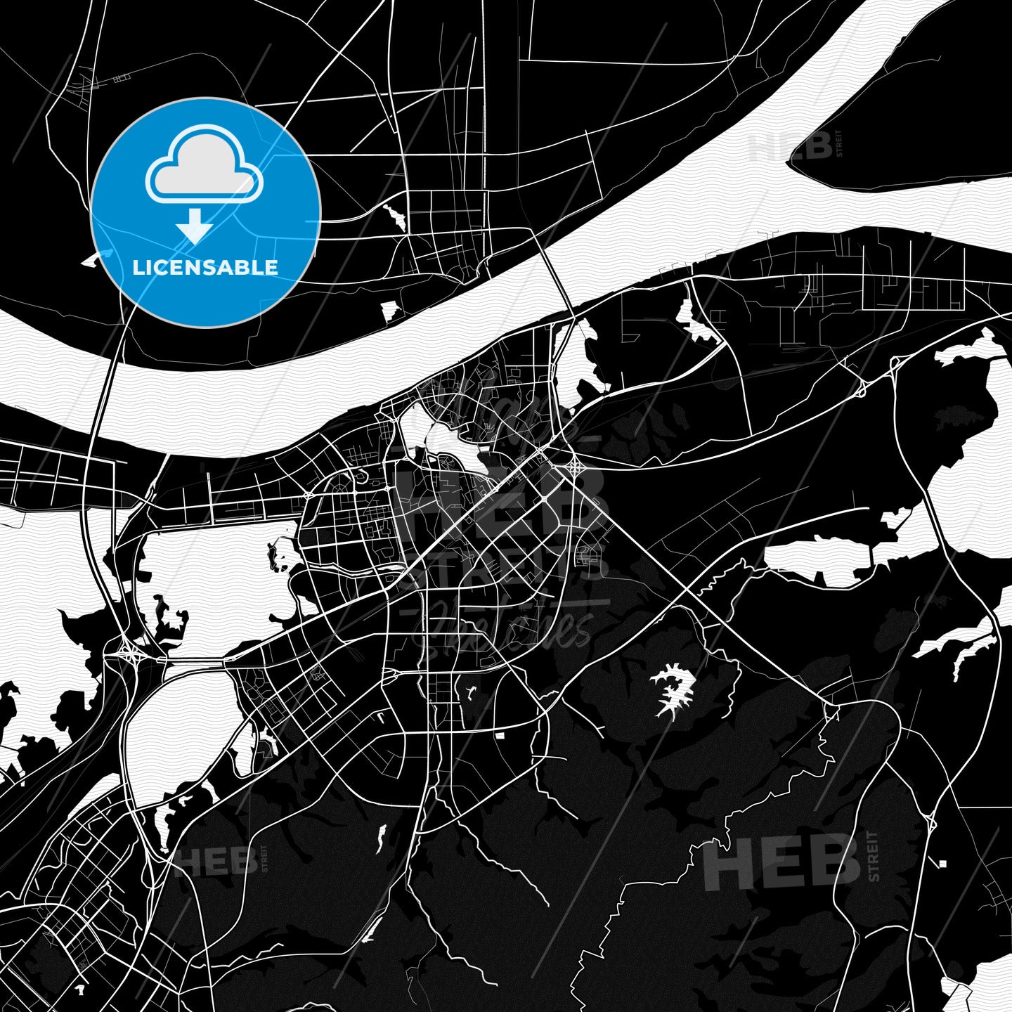 Jiujiang, China PDF map