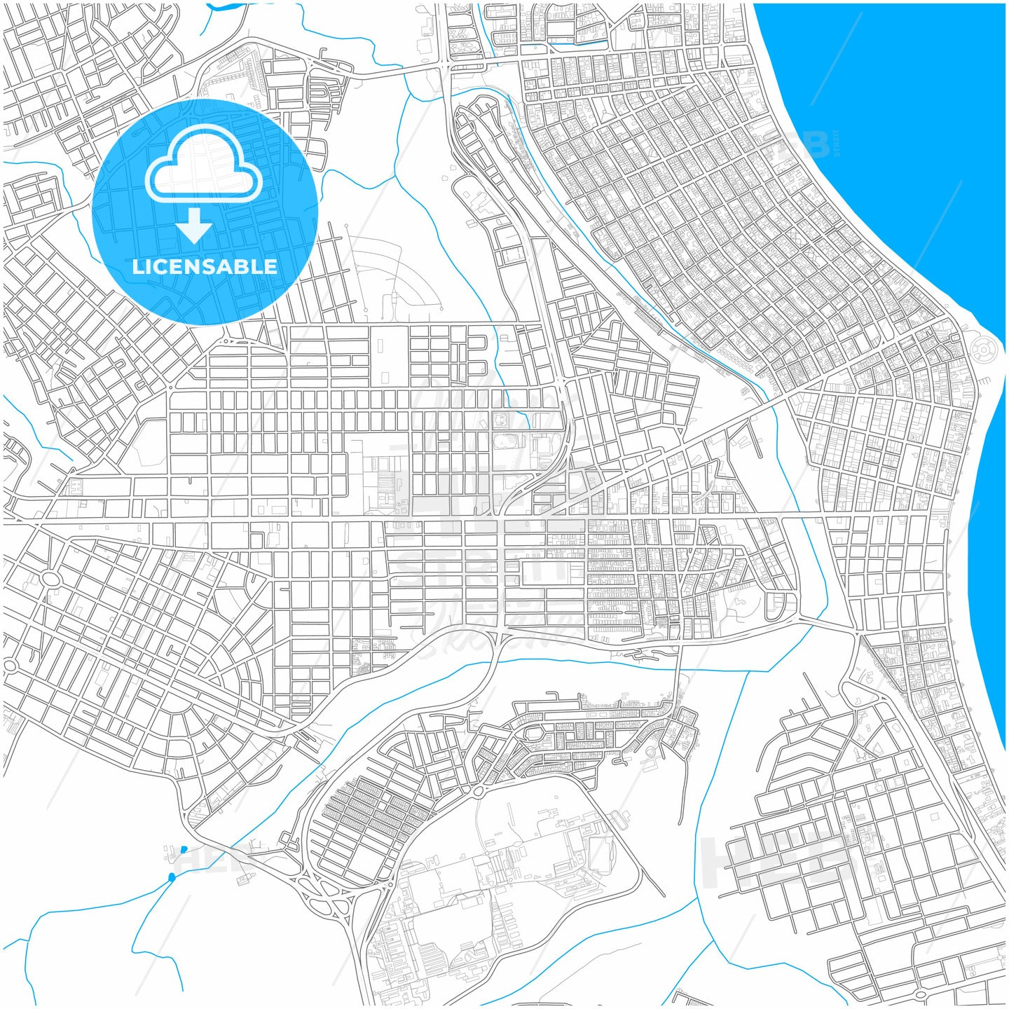 Joao Pessoa, Brazil, city map with high quality roads.