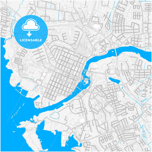 Joensuu, Finland, city map with high quality roads.