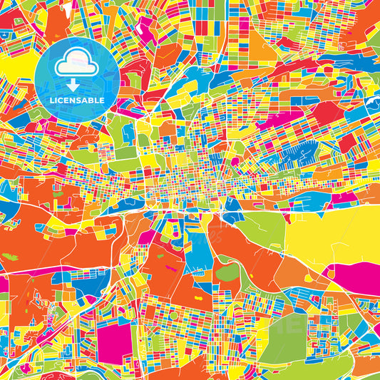 Johannesburg, South Africa, colorful vector map