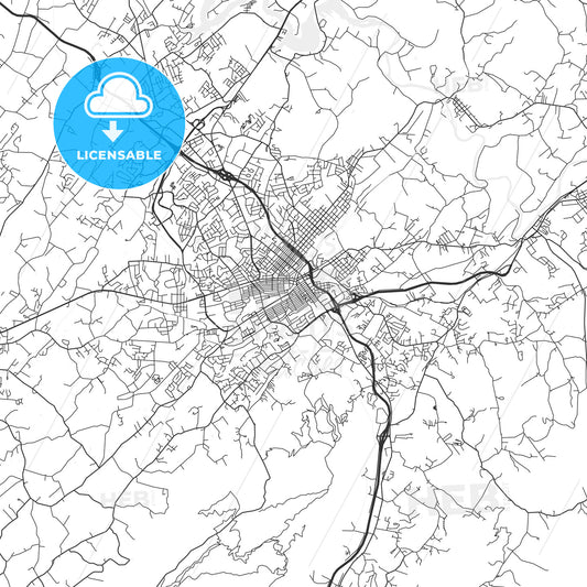 Johnson City, Tennessee - Area Map - Light