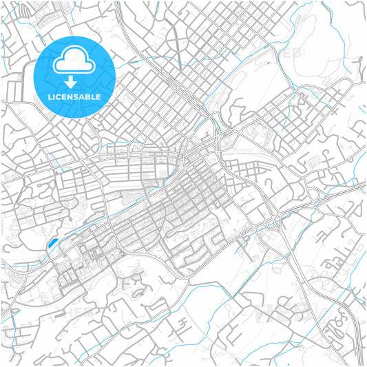 Johnson City, Tennessee, United States, city map with high quality roads.