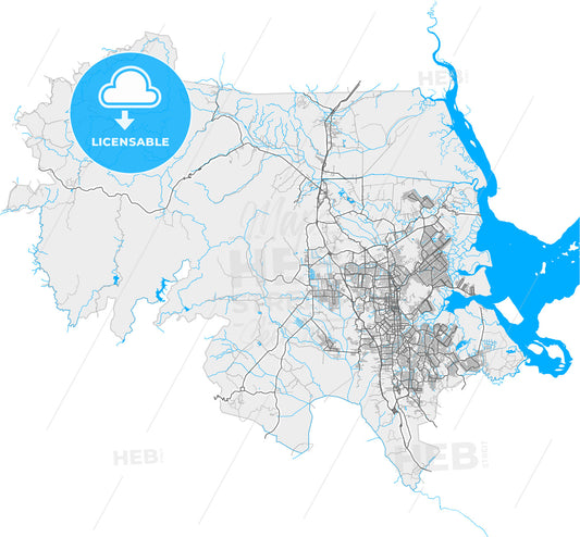 Joinville, Brazil, high quality vector map