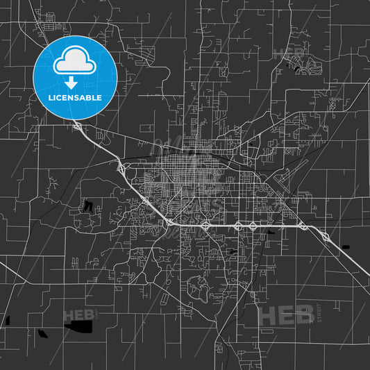 Jonesboro, Arkansas - Area Map - Dark