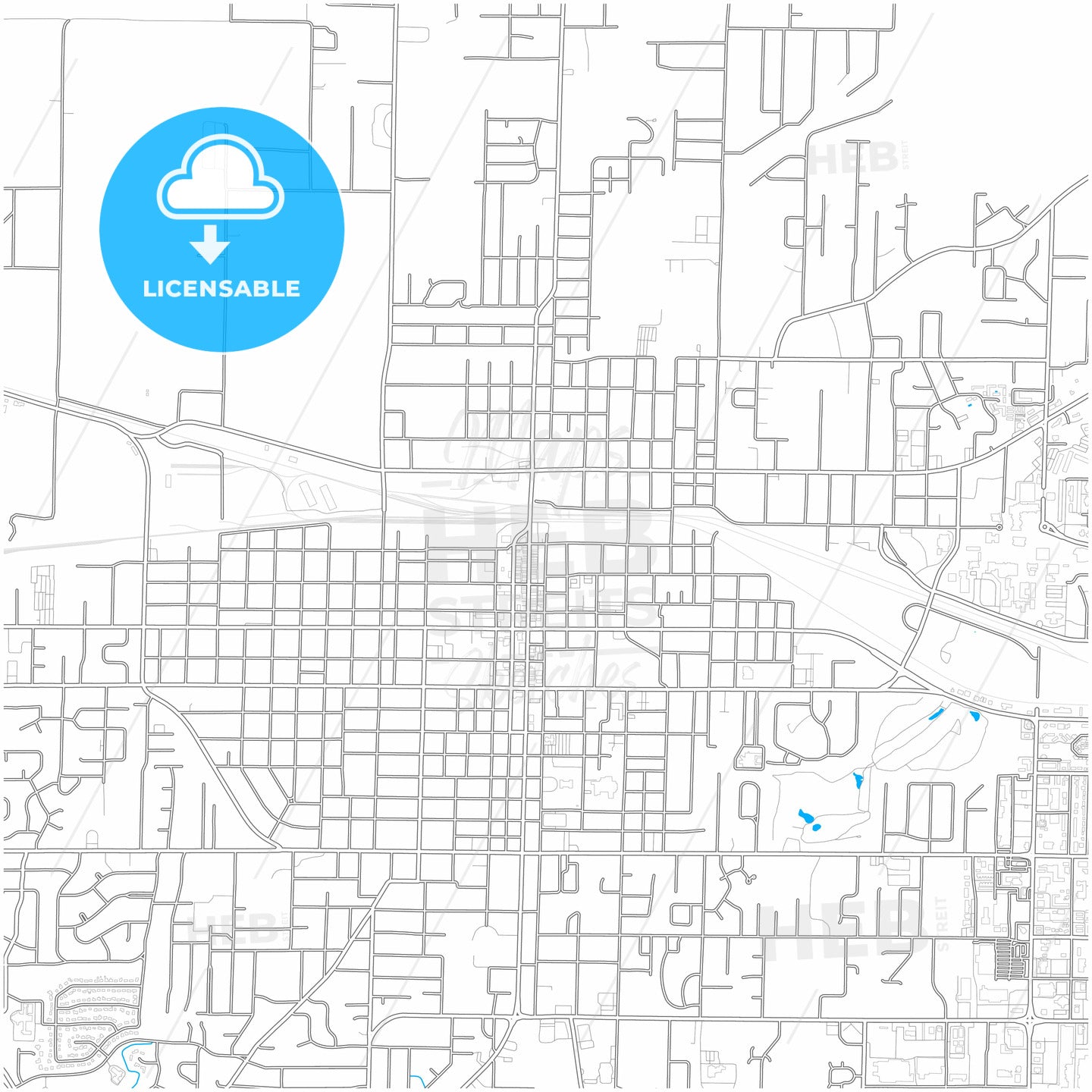 Jonesboro, Arkansas, United States, city map with high quality roads.