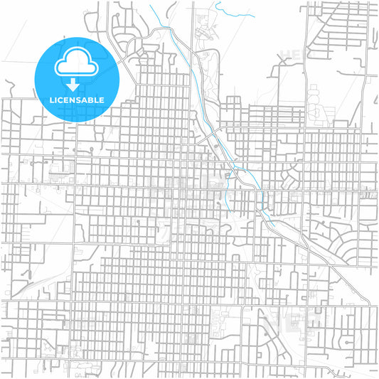 Joplin, Missouri, United States, city map with high quality roads.