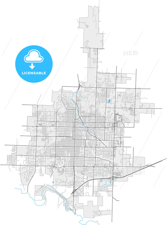 Joplin, Missouri, United States, high quality vector map