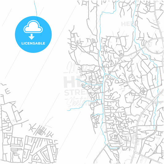 Jos, Nigeria, city map with high quality roads.