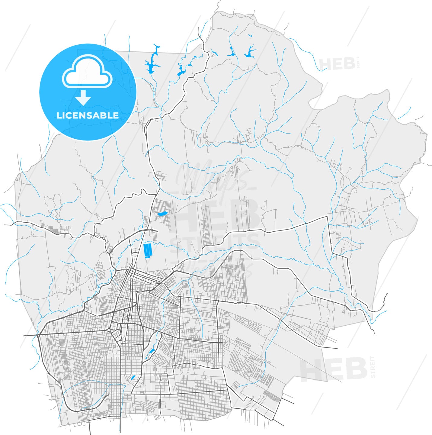 Juazeiro do Norte, Brazil, high quality vector map