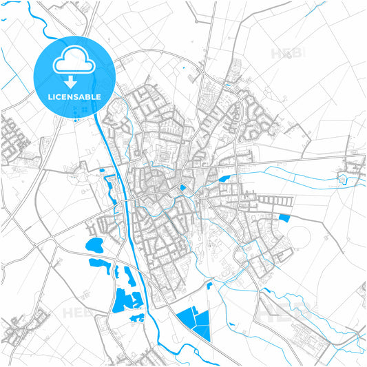 Julich, North Rhine-Westphalia, Germany, city map with high quality roads.