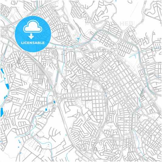 Jundiai, Brazil, city map with high quality roads.