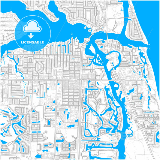Jupiter, Florida, United States, city map with high quality roads.