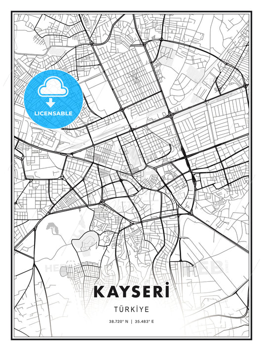 KAYSERİ / Kayseri, Turkey, Modern Print Template in Various Formats - HEBSTREITS Sketches
