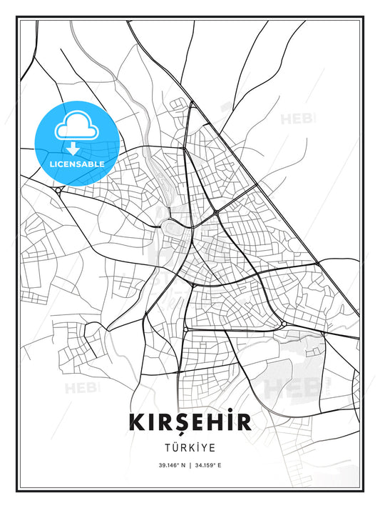 KIRŞEHİR / Kırşehir, Turkey, Modern Print Template in Various Formats - HEBSTREITS Sketches