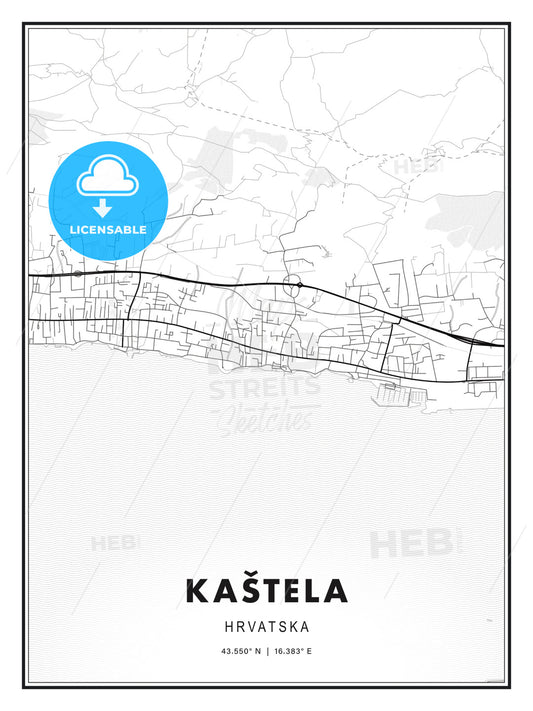 Kaštela, Croatia, Modern Print Template in Various Formats - HEBSTREITS Sketches