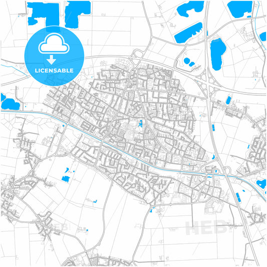 Kaarst, North Rhine-Westphalia, Germany, city map with high quality roads.