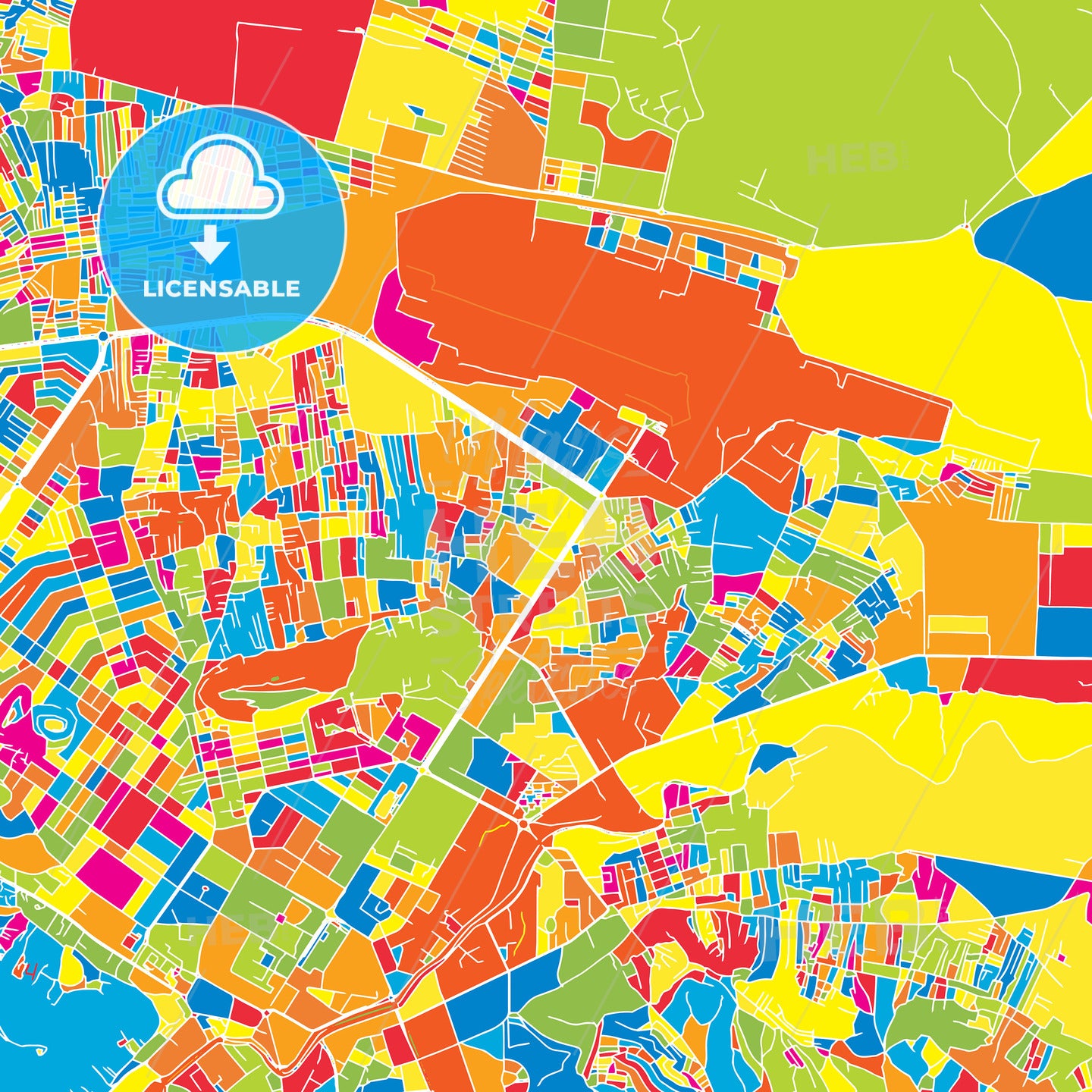 Kabul, Afghanistan, colorful vector map
