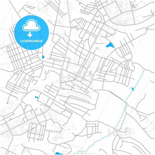 Kadiyivka, Luhansk Oblast, Ukraine, city map with high quality roads.