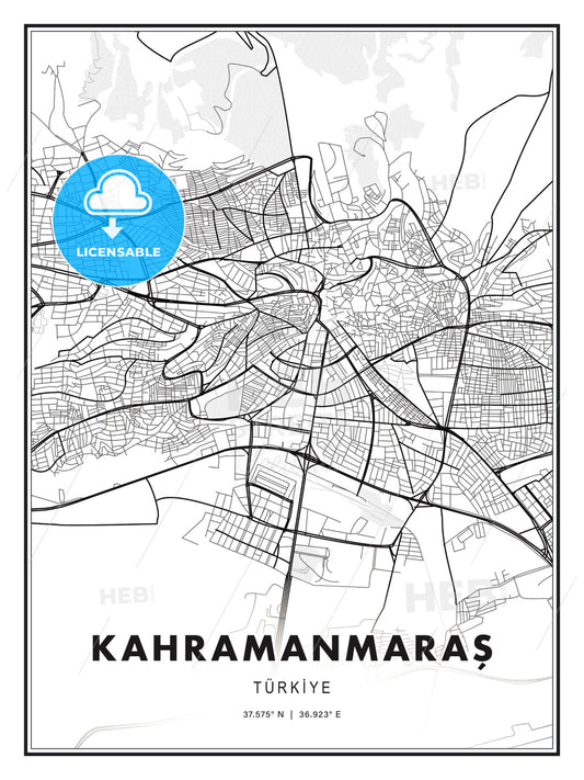Kahramanmaraş, Turkey, Modern Print Template in Various Formats - HEBSTREITS Sketches