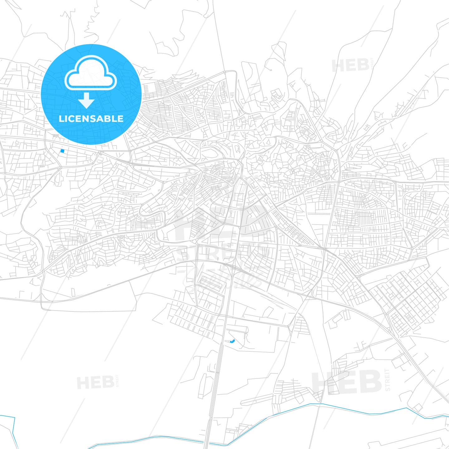 Kahramanmaraş, Turkey bright two-toned vector map
