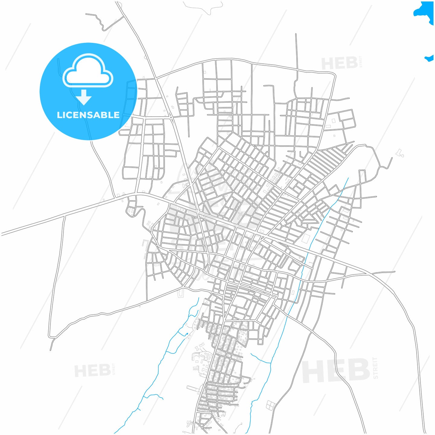 Kahta, Adıyaman, Turkey, city map with high quality roads.