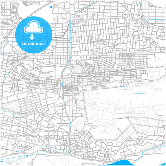 Kakamigahara, Gifu, Japan, city map with high quality roads.