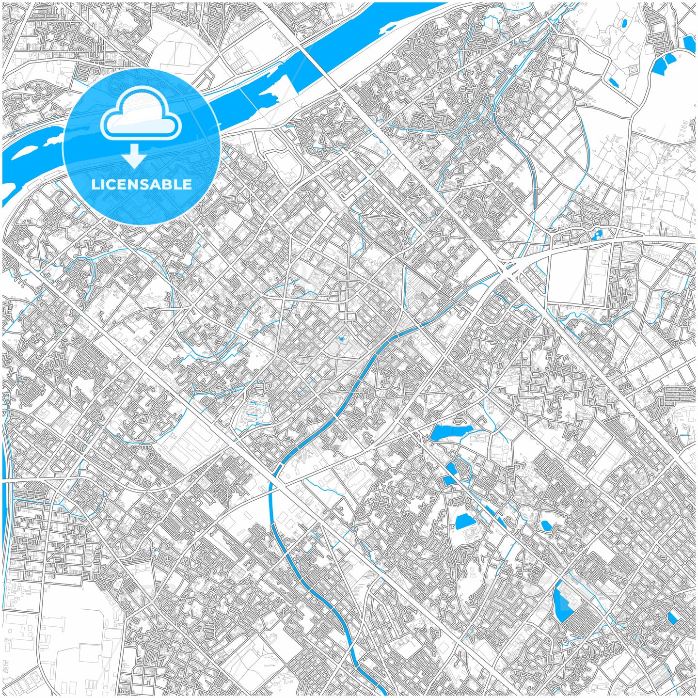 Kakogawa, Hyōgo, Japan, city map with high quality roads.