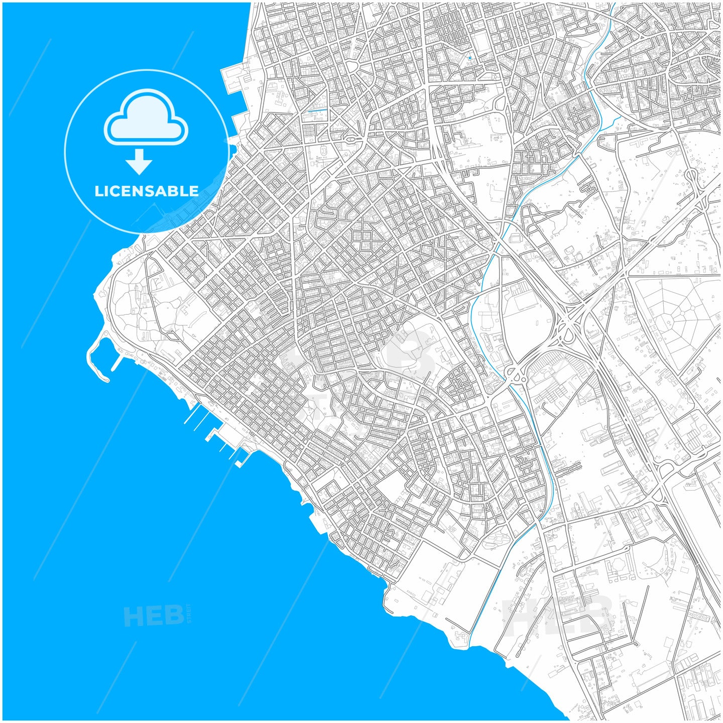 Kalamaria, Central Macedonia, Greece, city map with high quality roads.