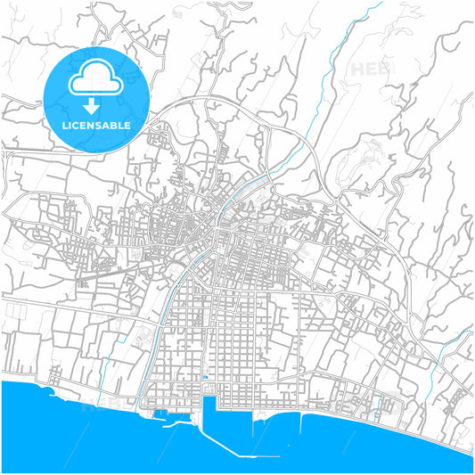 Kalamata, Peloponnese, Greece, city map with high quality roads.