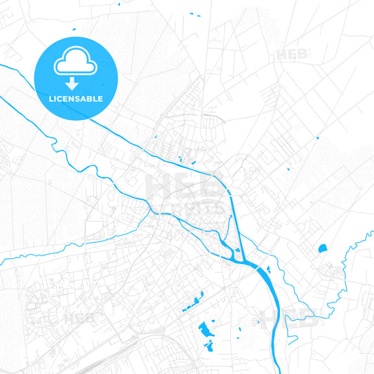 Kalisz, Poland PDF vector map with water in focus