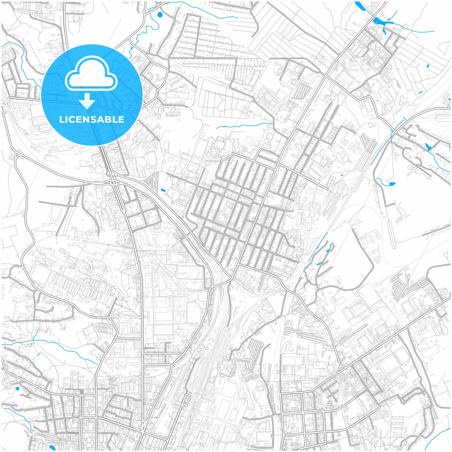 Kaluga, Kaluga Oblast, Russia, city map with high quality roads.